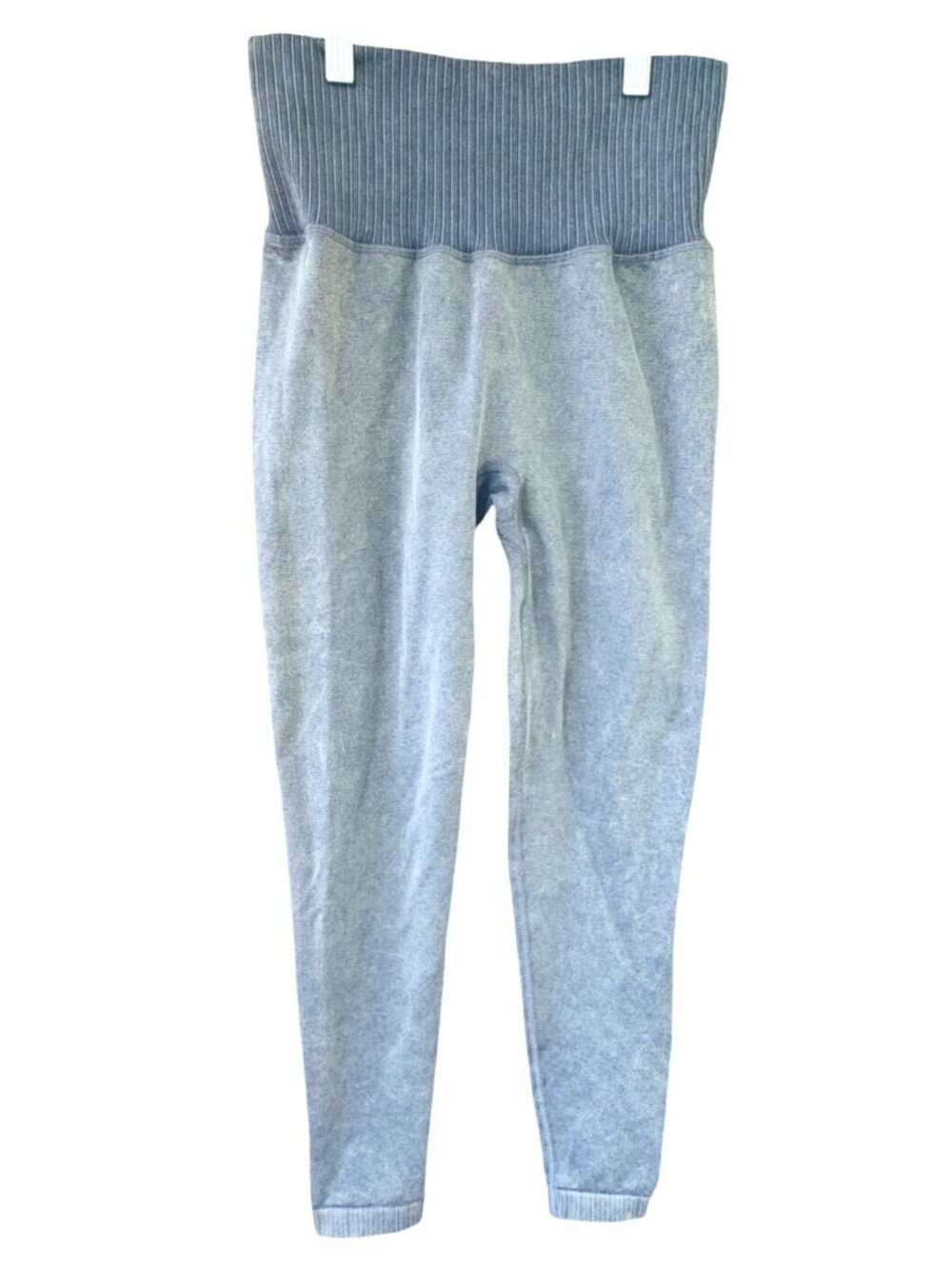 Popflex Flex High Waisted Seamless Leggings Blue Wash Medium Activewear Yoga